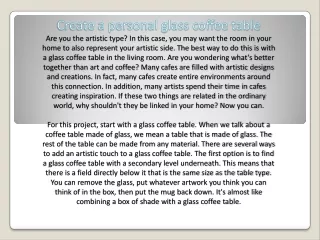 create a personal glass coffee table