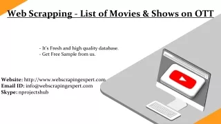 web scrapping list of movies shows on ott
