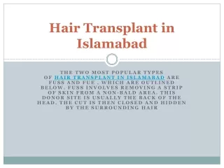 HAIR TRANSPLANT IN ISLAMABAD