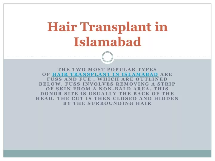 hair transplant in islamabad