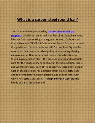What is a carbon steel round bar