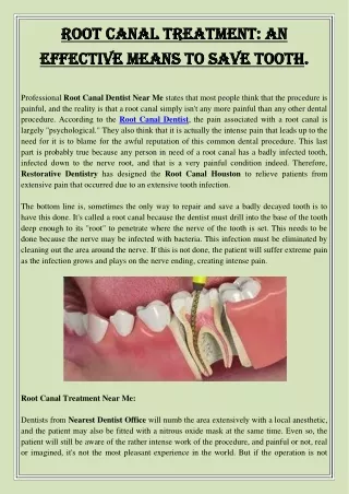 root canal treatment an root canal treatment