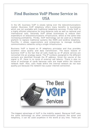 find business voip phone service in usa