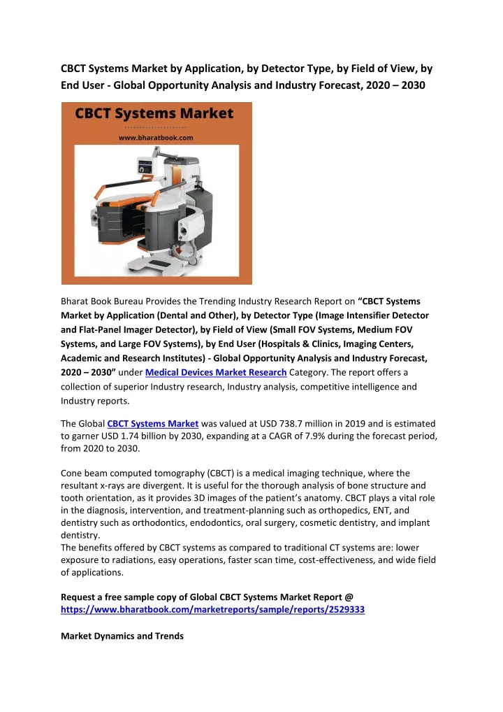cbct systems market by application by detector