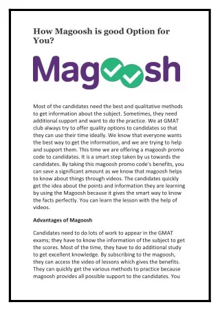 how magoosh is good option for you
