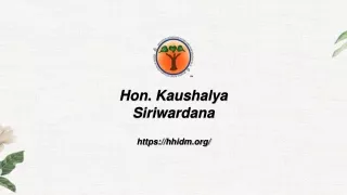 Hon. Kaushalya Siriwardana| Sustainable United Nations