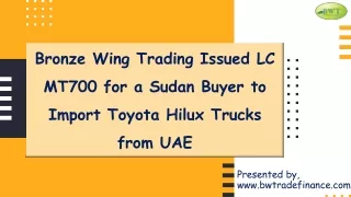 bronze wing trading issued lc mt700 for a sudan