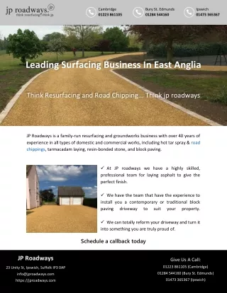 Leading Surfacing Business In East Anglia