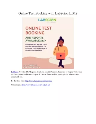 online test booking with labscion lims