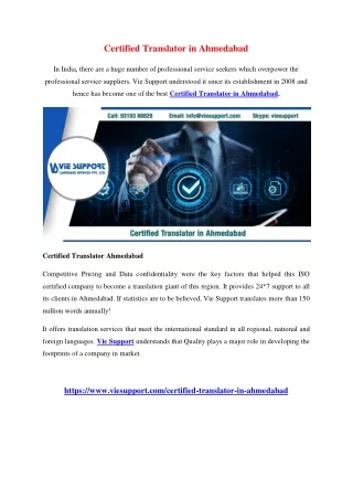 Certified Translator in Ahmedabad