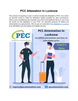 PCC Attestation in Lucknow