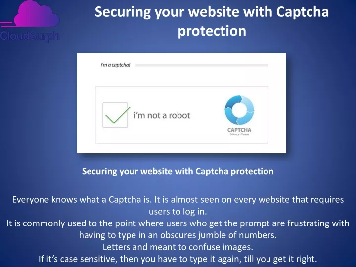 securing your website with captcha protection
