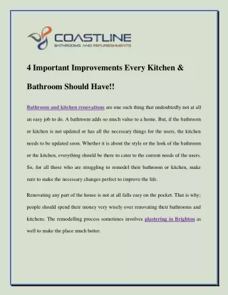 4 important improvements every kitchen