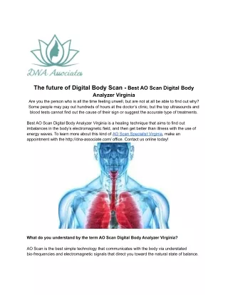 The future of Digital Body Scan - Best AO Scan Digital Body Analyzer Virginia _Dna-associate
