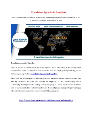 Translation Agencies in Bangalore