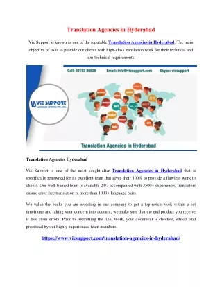 Translation Agencies in Hyderabad