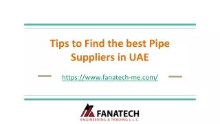 tips to find the best pipe suppliers in uae