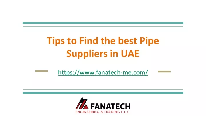 tips to find the best pipe suppliers in uae