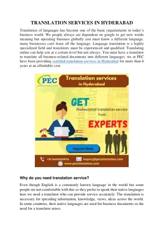Translation service in hyderabad