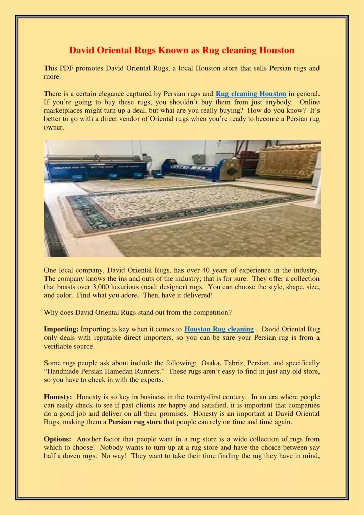 david oriental rugs known as rug cleaning houston