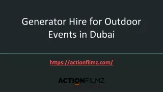 Generator Hire for Outdoor Events in Dubai