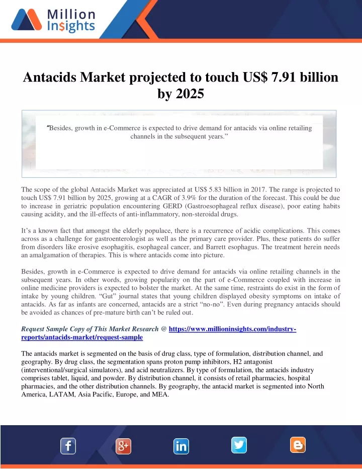 antacids market projected to touch