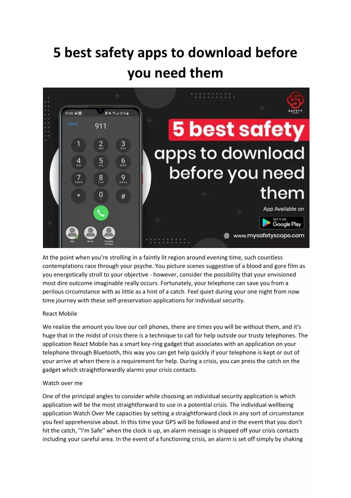 5 best safety apps to download before you need