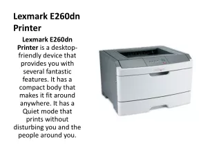 Lexmark E260dn Printer