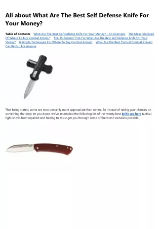 all about what are the best self defense knife