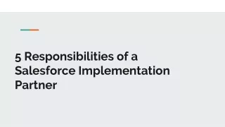 5 responsibilities of a salesforce implementation partner