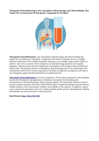 therapeutic drug monitoring is just a discipline