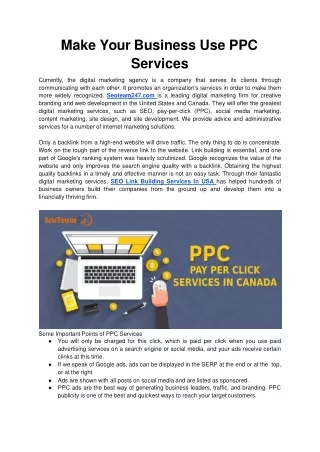 make your business use ppc services currently