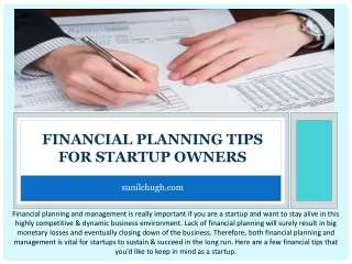 Financial Planning Tips for Startup Owners