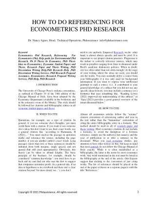 how to do referencing for econometrics