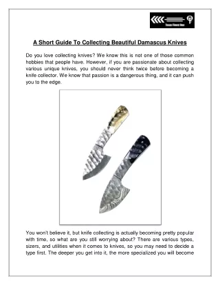 A Short Guide To Collecting Beautiful Damascus Knives