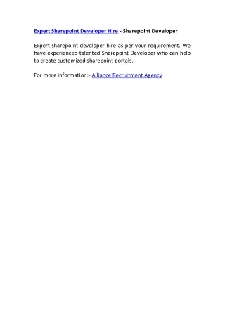 expert sharepoint developer hire sharepoint