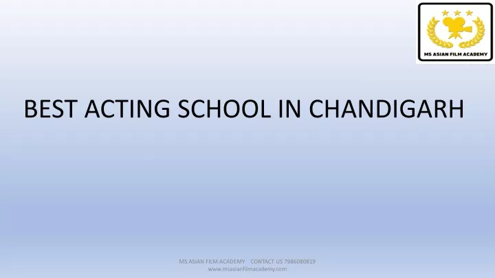 best acting school in chandigarh