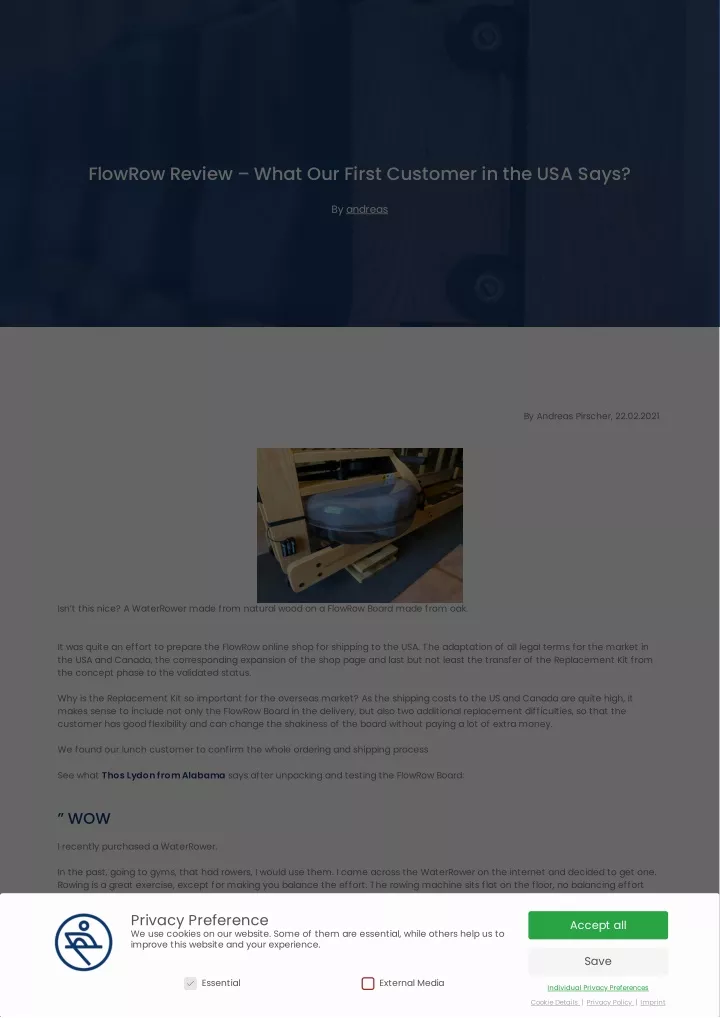 flowrow review what our first customer