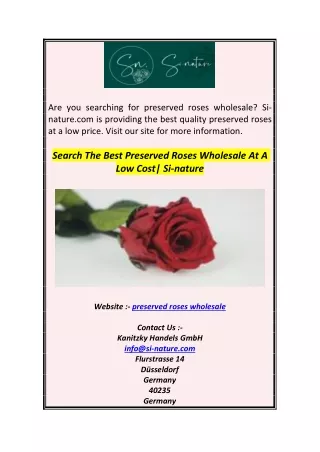 Search The Best Preserved Roses Wholesale At A Low Cost Si-nature1