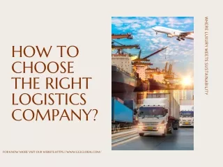 How to choose the right logistics company