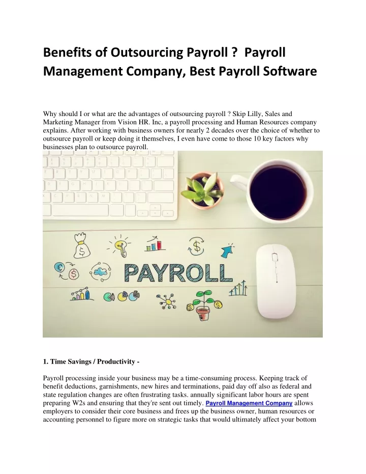 benefits of outsourcing payroll payroll