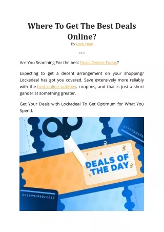 Where To Get The Best Deals Online