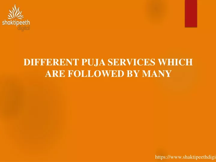 different puja services which are followed by many