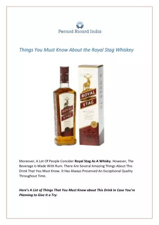 Best Whisky in India - Royal Stag Whisky