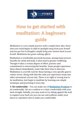 How to get started with meditation A beginners guide