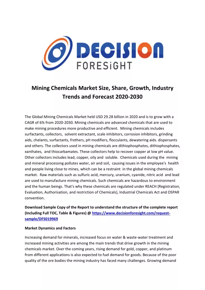 mining chemicals market size share growth