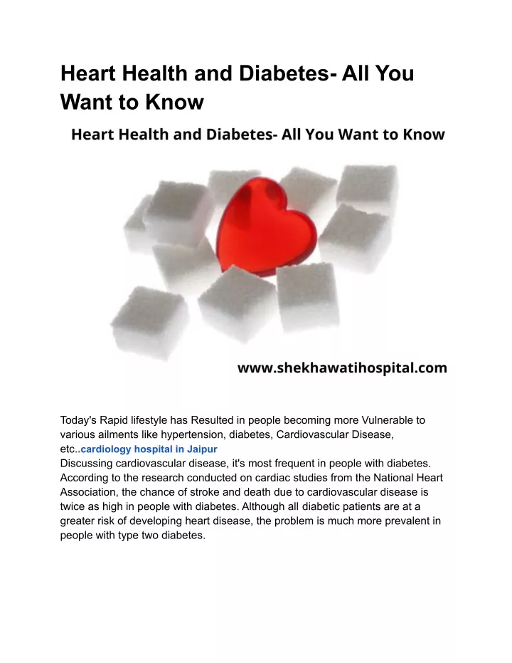 heart health and diabetes all you want to know