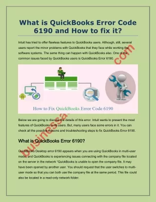 what is quickbooks error code 6190