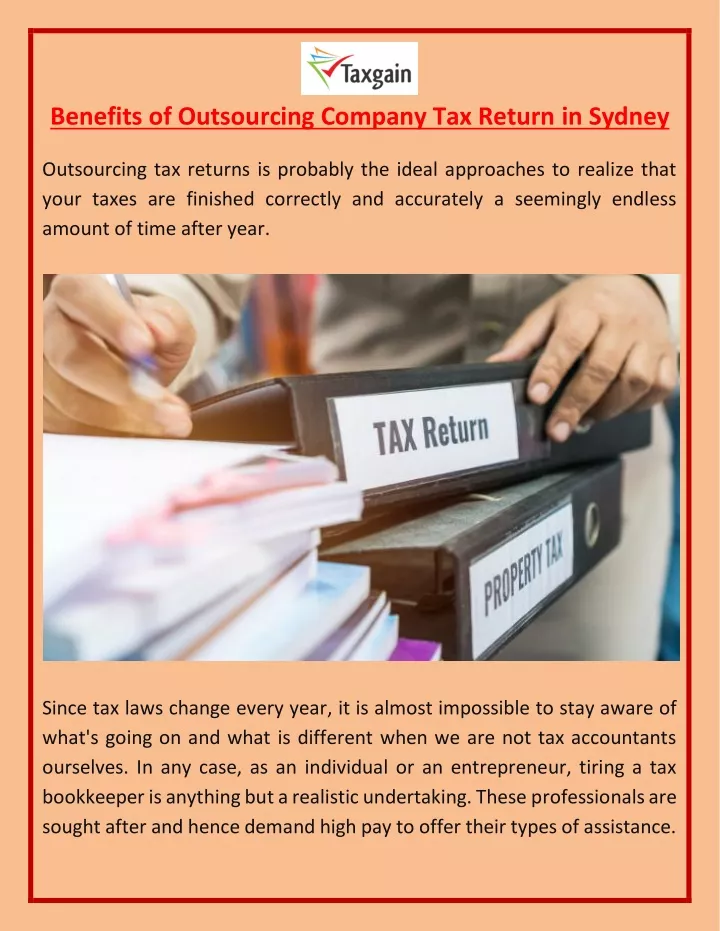 benefits of outsourcing company tax return