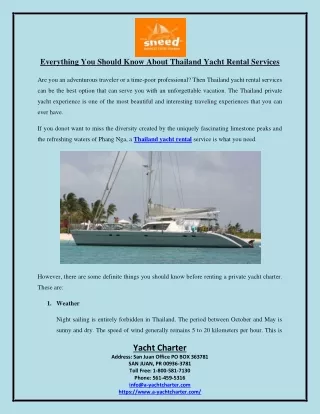 Everything You Should Know About Thailand Yacht Rental Services